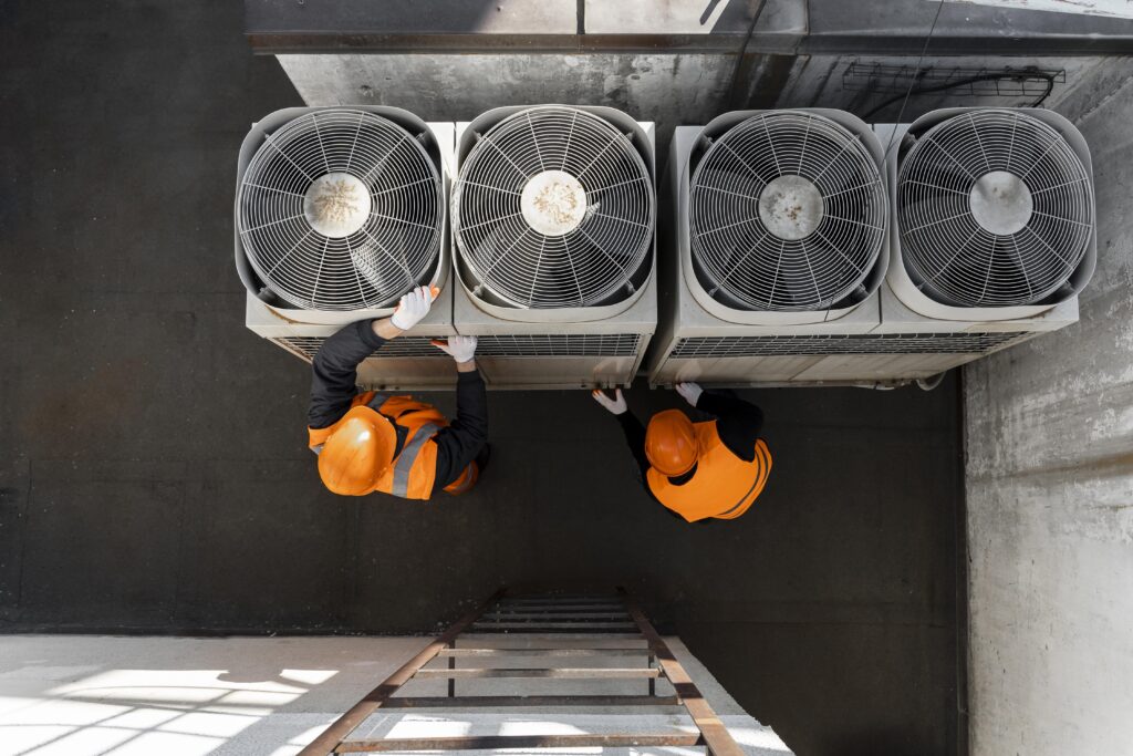 Heat recovery VRF systems in a commercial building